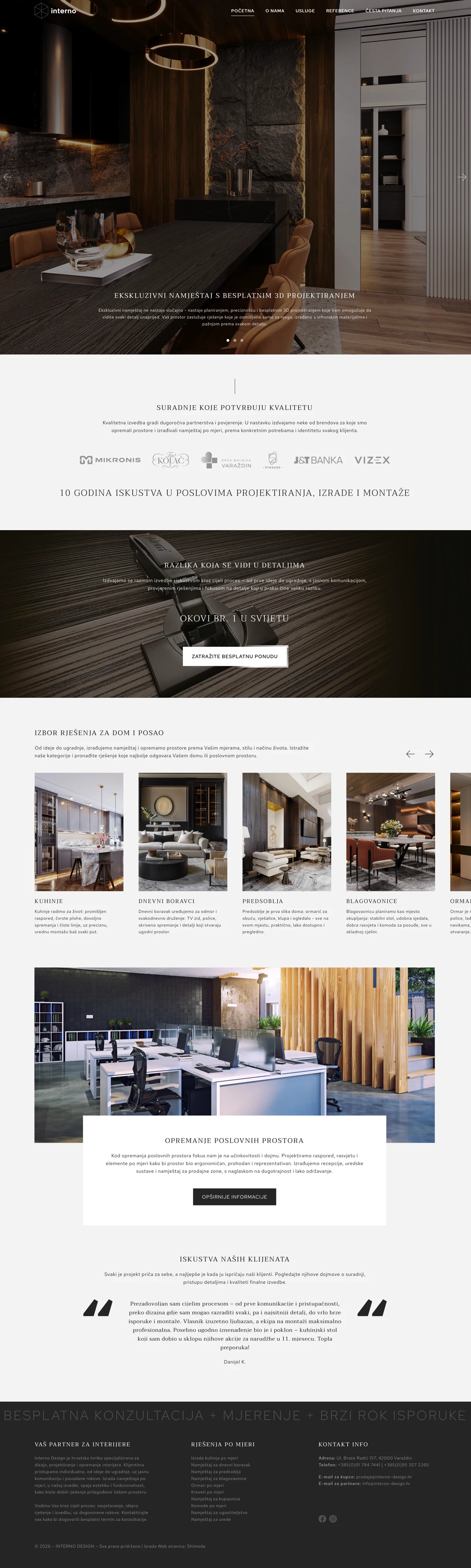 Web stranica Interno Design