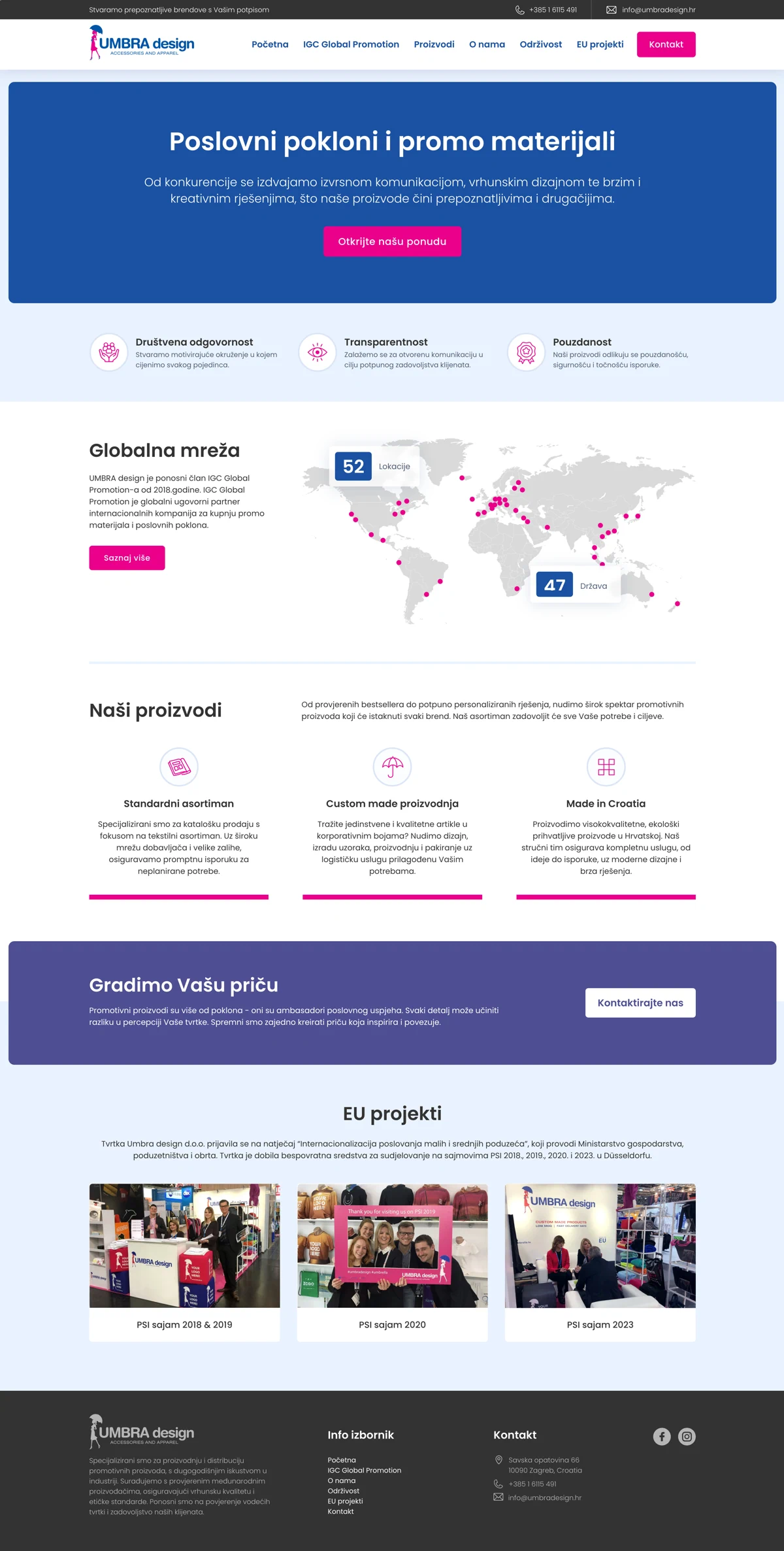 Web stranica Umbra design